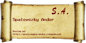 Spalovszky Andor névjegykártya